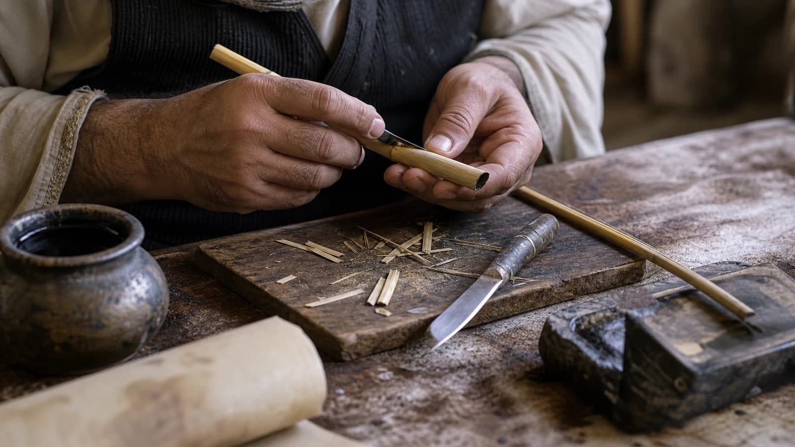 Qalam Reed Pen: Cutting a Nib for Arabic Calligraphy