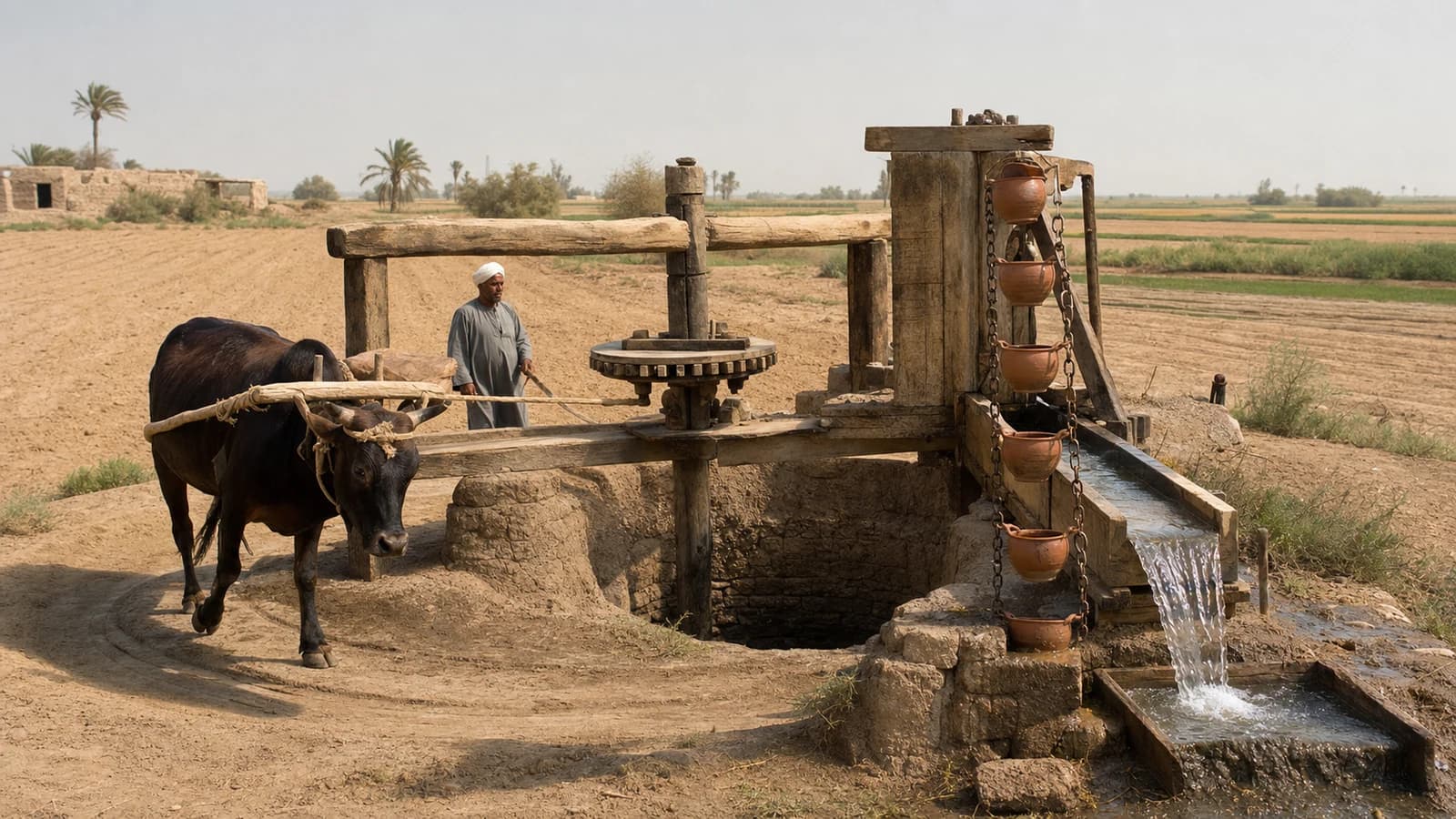 Saqiya Waterwheel: How a Chain of Pots Raises Water
