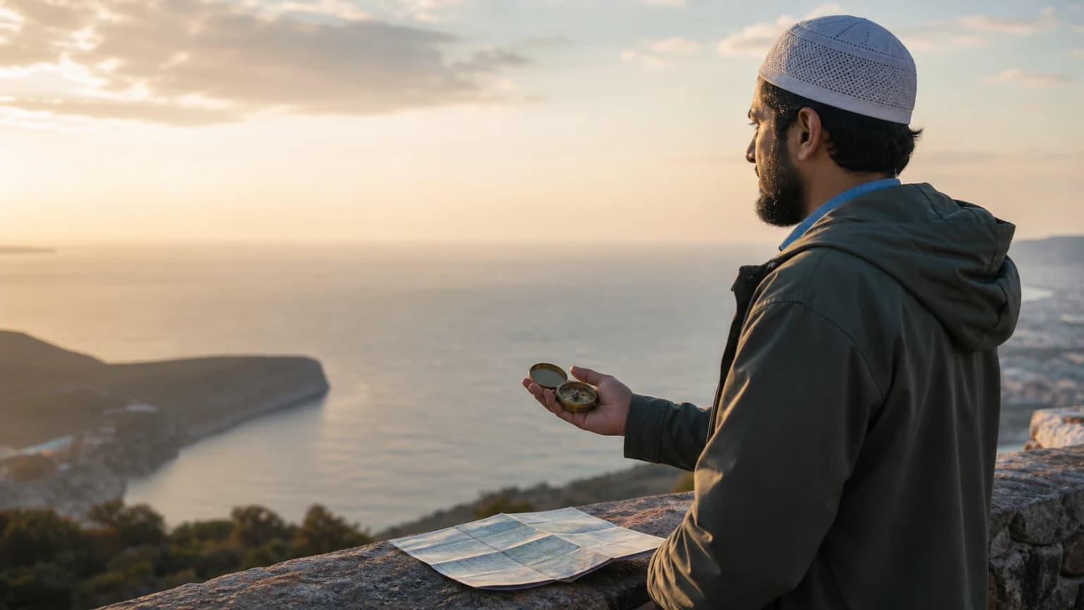 How Qibla Direction Is Calculated: Great-Circle Bearing, True North and Compass North