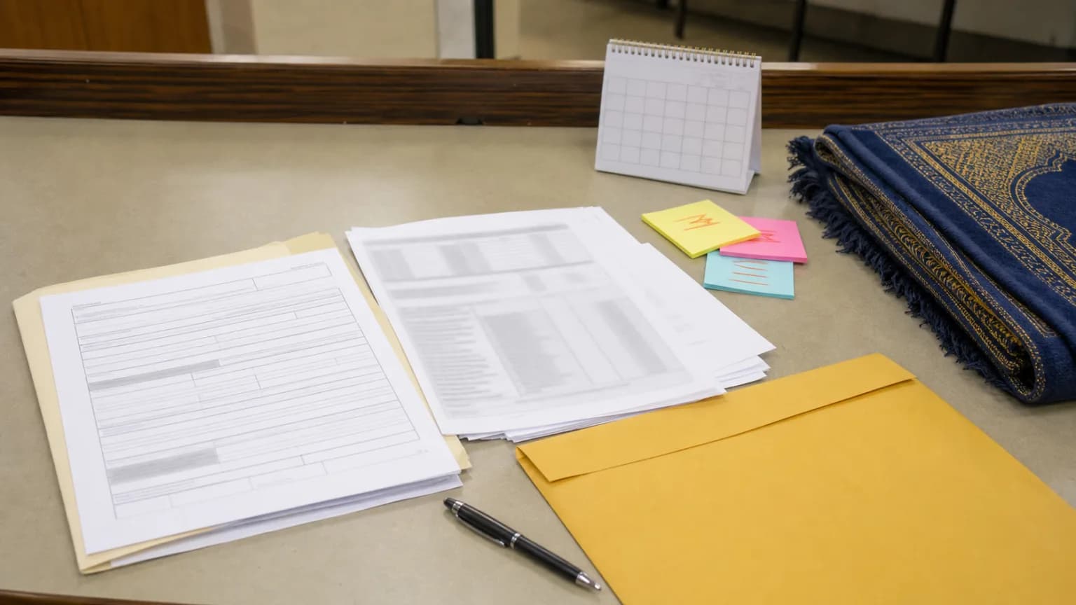 Muslim Court Fee Waiver Checklist for Filing Income Interpreter and Prayer