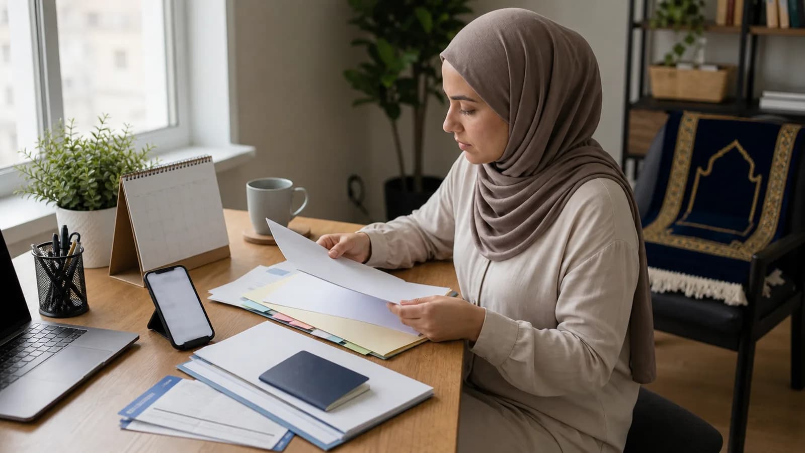 Muslim I-102 Replacement I-94 Checklist for Travel Record Passport Visa and Prayer