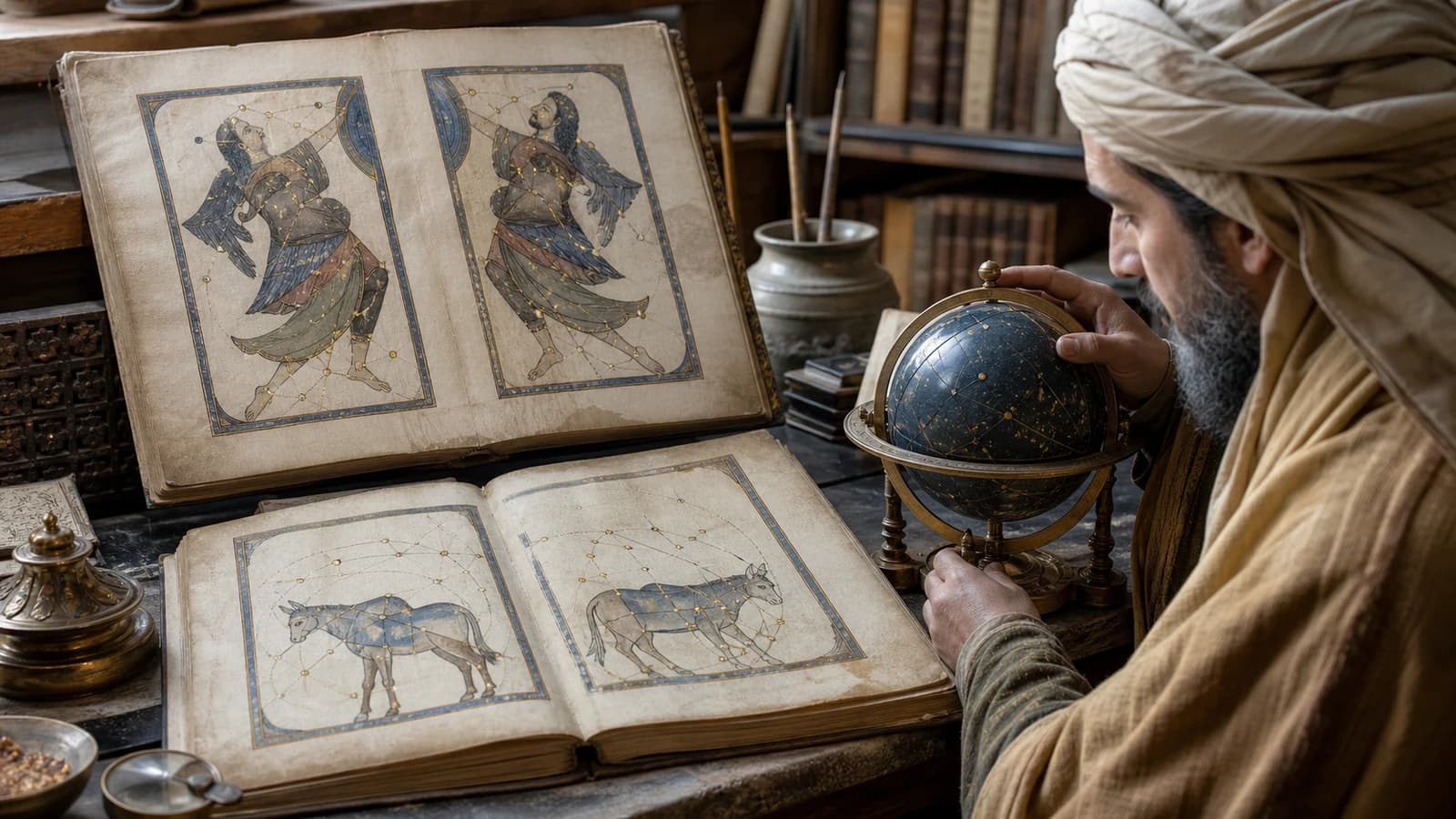 كتاب صور الكواكب الثمانية والأربعين للصوفي: رؤيتان للسماء