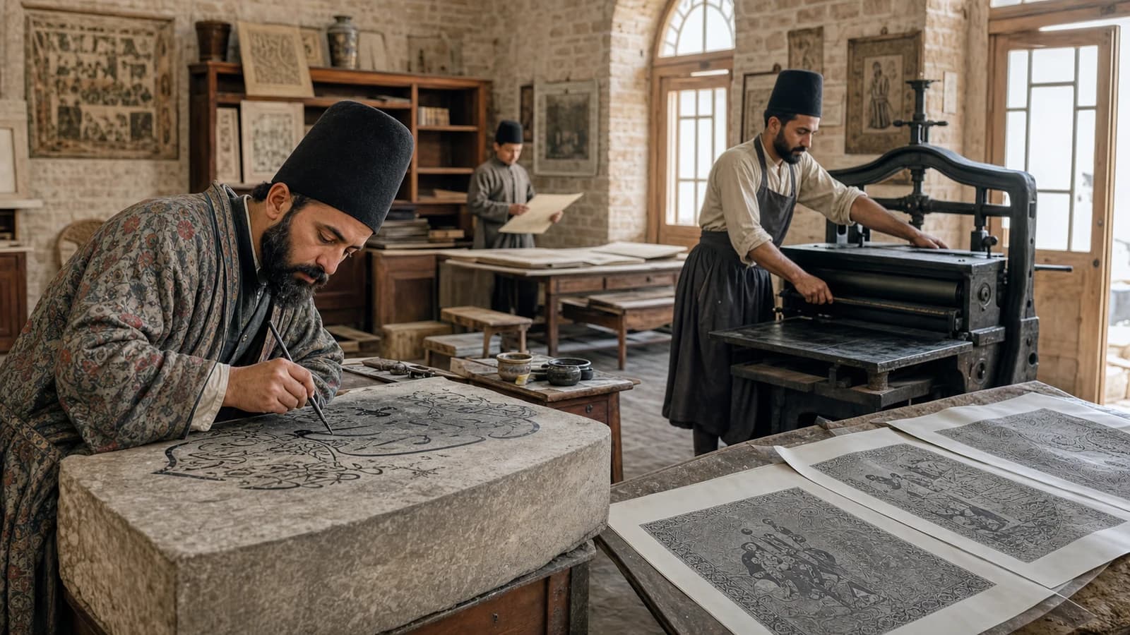 La litografia qajar: llibres perses impresos sobre pedra